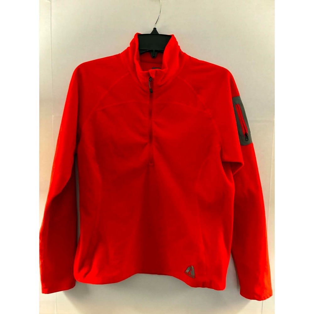 Eddie Bauer First Ascent Womens Large Red Fleece Pullover 1/4 Zip Outdoor Hiking